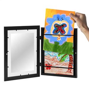 Kinderen Art Frames Magnetische Front Open Verwisselbare Kids Frametory voor Poster Po Tekening Schilderijen Foto's Display Home Decor 240122