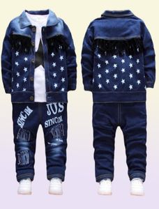 Enfants Baby Boys Clothes Fashion Denim Jacket Top Pantal