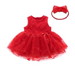 Kinderen Baby Meisjes Tutu Prinses Bowknot Mouwloze Bloem Kleding Jurken Q0716