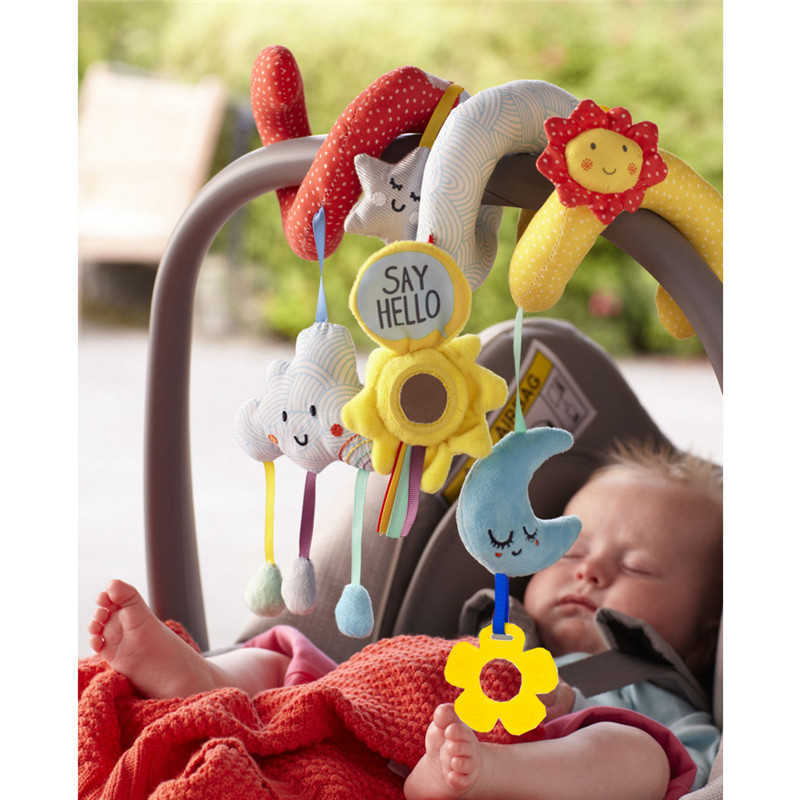 Children Baby Toys Stroller bed Bells Sun Star Moon Rattle Hanging Plush Dolls Newborn Baby toys 0-12Months