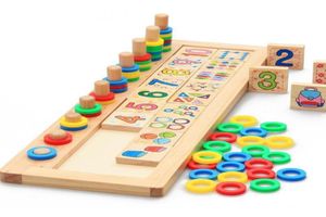 Kinderen baby houten puzzels montessori materialen leerbord tellen cijfers matching vroeg wiskunde educatie speelgoed hele1668390