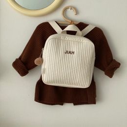 Enfants sac à dos maternelle nom broderie cartable personnalité bricolage Anti-perte matelassé vente Style coréen enfants sac 231229