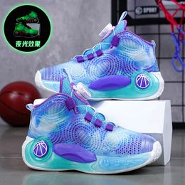 Basketbalschoenen voor kinderen voor jongens Sneakers Dikke zool Antislip Kindersport Glowinthedark basketbalschoenen 240321