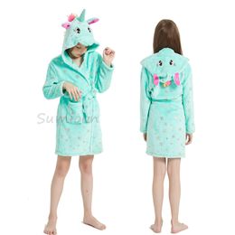 Enfants Bath Robe Baby Towel Children's Star Unicorn Cabinage Bathrobes pour garçons Girls Pyjamas Enfants Sleepwear Robe 3-11T