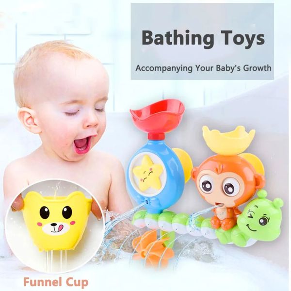 Jouets de bain pour enfants Mur Sunction Cup Piste Jeux d'eau Enfants Salle de bain Singe Caterpilla Bathe Play Jeu d'eau Jouet pour cadeaux 240228