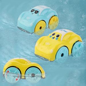 Kinderen badwater spelen speelgoed abs clockwork auto cartoon voertuig baby speelgoed kinderen cadeau amfibische badkamer drijvende 240510