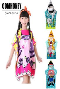 Beau peignoir bébé poncho serviette à capuche 06t dessin animé sirène enfants robe robe filles somnifères princesse nage de plage serviette y18103004379910