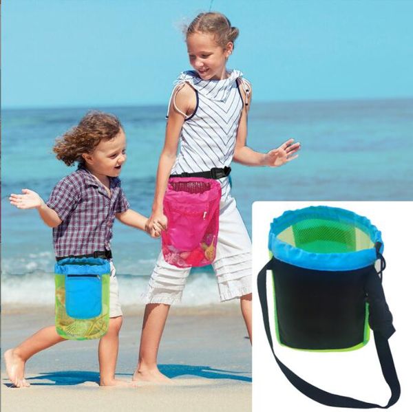 Sac en filet pour jouets de plage pour enfants, sac pliable en maille pour articles divers, sac de rangement pour bébé, sac en maille portable, sacs de natation en plein air