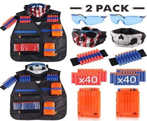 Kit de chaleco táctico negro para niños, accesorios, conjuntos de abrigos, soporte para munición, balas de pistola Elite, Clip de juguete, dardos para la serie Nerf para niños 2801654