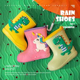 Enfants Boots Baby Boys Girl Eva Non-Slip Outdoor Cartoon Dinosaur Rain For Kids Taresproof Shoes Boots Boots Girl L2405 L2405