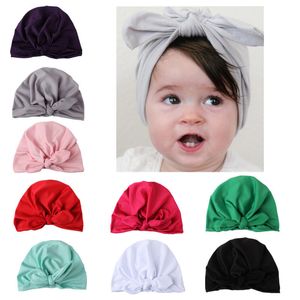 Kinderen bowknot kinderen boog pet baby hoed pasgeboren meisjes mode accessoires baby beanie tulband stevige pet baby winter hoed