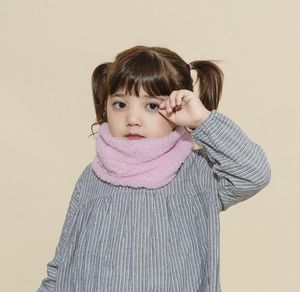 Écharpe en laine pour enfants garçons et filles, foulard chaud en peluche, à la mode, avec anneau en fourrure, nouvelle collection automne-hiver 2020
