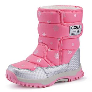 Enfants garçons filles bottes de neige princesse crochet-boucle plate-forme enfants chaussures d'hiver imperméable antidérapant pour 3-12 ans