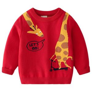 Kinderen jongens trui Kerstmis 2021 nieuwe herfst katoen tops babykleding cartoon gebreide trui trui voor jongens kinderkleding Y1024