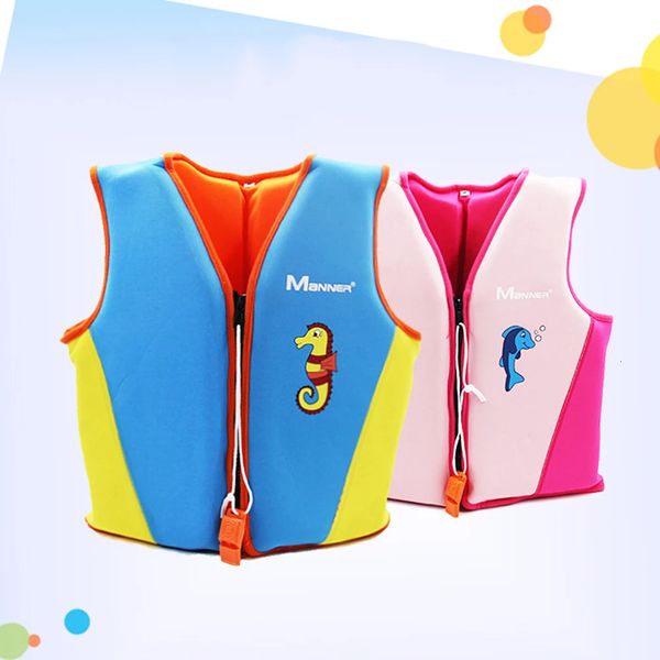 Traje de supervivencia de flotabilidad para niños Chaleco salvavidas inflable de neopreno para deportes acuáticos ligero con silbato de emergencia para nadar en el mar 240219