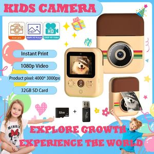 Enfants Camera INSTANT PRINT CP08 DUAL Lens Enfants PO Printing Camera HD Video Enregistrement avec Thermal Paper Educational Toys 240327