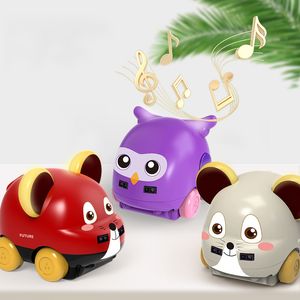 Voiture RC avec animaux de dessin animé pour enfants, aigle de souris mignon, fonction de suivi, évitement automatique d'obstacles, lumières musicales, pour les cadeaux d'anniversaire de Noël pour enfants, 2-2