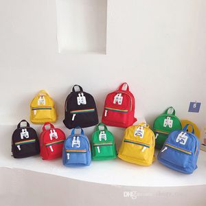Kindercartoon rugzak 2021 Leuke mini dierenkinderen Rainbow Stripe Backpacks Fashion Boy Girls Kindergartenschouders Bag F794