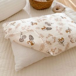 Funda de almohada decorativa para cama de oso de dibujos animados para niños, funda de algodón para cojín de bebé para recién nacidos 240313