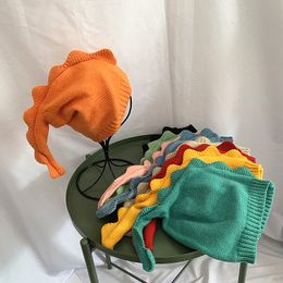 Enfants dessin animé tricot chapeaux automne hiver enfants longue queue dinosaure bébé chapeaux mode garçons filles chaud casquettes mignon dinosaure tricot chapeau S831