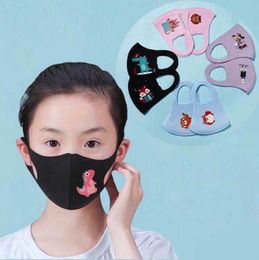 Kinderen Cartoon Maskers Kinderen Gezichtsmasker Anti Stof Ademend Resuable Wasbare Earloop Ice Silk Cotton Mask PM2.5 Anti-vervuiling Masker