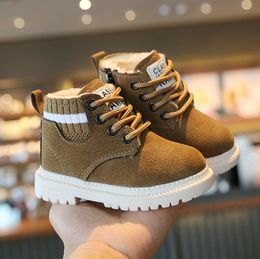 Kinderen Casual Autumn Winter Martin Boots Boys Shoes Fashion Leather Soft Antislip Girls 21-30 Sport Running Shoeseses