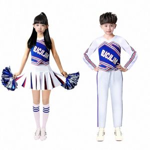 Costumes de pom-pom girls pour enfants Uniformes d'équipe de joie Jeux de sport Tenues assorties Cheering Squad Girls Uniforme scolaire Vêtements i63q #