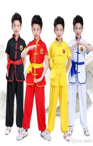 Kinderen Chinees Traditionele wushu -kleding voor kinderen vechtsporten uniform kung fu pak meisjes jongens podium prestatie kostuumset ha7923561