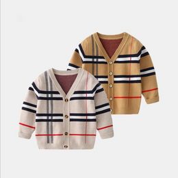 Kinderkleding Winter Winter Warm Top Cardigan Boy lange mouw trui Gentleman Kinderen Leer Autumn Cardigan Baby Sweater 2-7 jaar