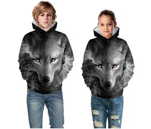 Kinderkleding 2021 grote kinderen herfst/winter nieuwe mode digitale print capuchon trui jongen en meisjes jassen Familie Bijpassende Outfits