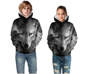 Kinderkleding 2021 Big Kids herfst/winter nieuwe mode digitale print sweater met capuchon Sweater Boy en Girls Jackets Family Matching Outfits