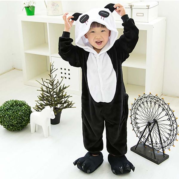 Ropa para niños Panda Animal Pajamas Cosplay Cosplay Costa Unisex Ropa para niños Copa Niños Flanela Flanela Tops Onesies Pajama