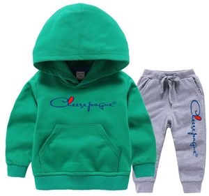 Kinderkleding Sets Baby Boys Girls Merk Print Hoodies Sets Casual nieuwe stijl losse hindernissen Spring Tops Sets Sets voor kinderen