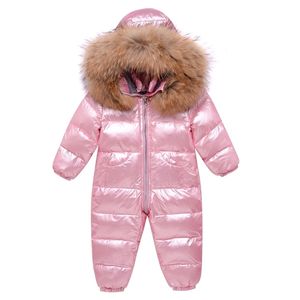 ropa de los niños monos de invierno para los niños abajo de la chaqueta de la capa de prendas de vestir exteriores del muchacho traje de nieve gruesa ropa de bebé niña parka abrigo infantil LJ201023