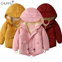 Abrigo para niños Bebés Niñas Abrigos de invierno Abrigo de manga larga Chaqueta de bebé cálida para niña Ropa de invierno Ropa exterior de dibujos animados Fleece 201104