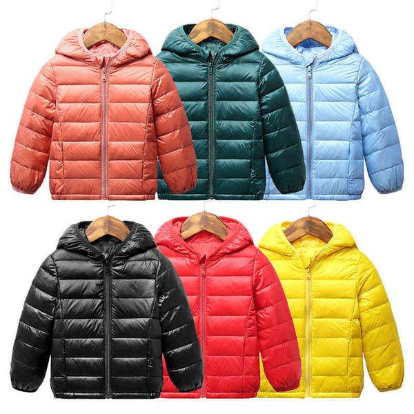 Manteau pour enfants Ultra léger vers le bas 2021 Nouvel automne hiver bébé filles vêtements vêtements d'extérieur pour enfants combinaison de neige garçons manteau vêtements pour enfants J220718