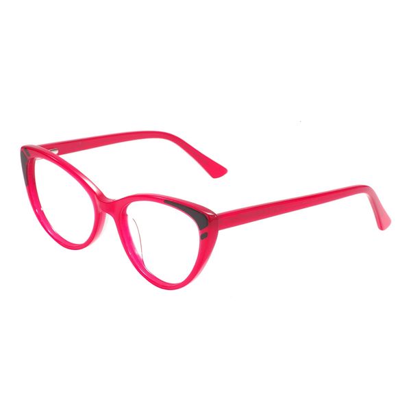 Monture de lunettes œil de chat en acétate coloré pour enfants avec charnière à ressort pour lentilles de Prescription 240313