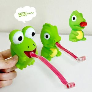 Enfants décompression créative Toys Fidget Pinch Frog Dinosaur Solling Tongue Out Soulagez les cadeaux de Noël du jouet stress pour les enfants 240410