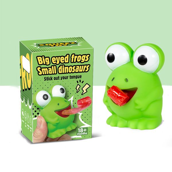 Enfants Creative Décompression Fidget Jouets Pincer Grenouille Dinosaure Coller La Langue Soulager Le Stress Jouet Cadeaux De Noël Pour Les Enfants Avec Emballage De Détail DHL