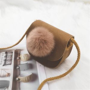 Sac à bandoulière pour filles, sac à bandoulière pour enfants, boule en peluche, Porte-Monnaie, portefeuille, jouet pour bébé en bas âge, petite Porte-Monnaie Femme