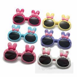 Enfants mignons arcs lapin oreille lunettes de soleil garçons filles dessin animé protection solaire en plein air été enfants UV400 ombre lunettes lunettes Z6678