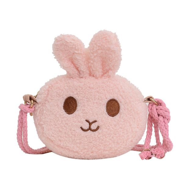 Enfants mignon en peluche lapin sac à main filles dessin animé animal messager portefeuille mode enfants stéréo oreilles de lapin sac à bandoulière unique Q3307