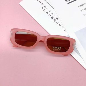 Kinderen schattige vintage matte rechthoek UV400 Outdoor Girls Boys Sweet Protection Classic Kids Sunglasses 3D500
