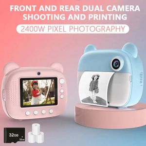 Enfants Caméra numérique Imprimé instantané pour enfants Impression thermique Caméra instantanée PO IMPRIMINATION CAMERIE VIDÉO TOYS32G CARTE MÉMOIRE 240422