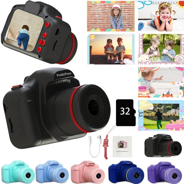 Appareil photo numérique pour enfants, jouets à objectif long avec 32 go de photographie en plein air, cadeau de Festival d'anniversaire, électronique Portable pour enfants 240319