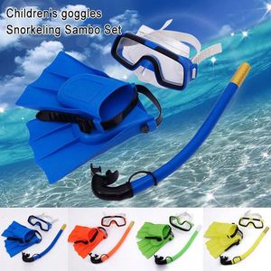 Duikmasker Set Antifog Swimming Goggle Masks Snorkel Fins Kit For Kids Boys Girls FK88 240418