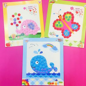 Kinderen Diy Button Tekening educatieve speelgoedstickers voor Home Kindergarten Handgemaakt schilderen Puzzelmateriaal No-Repeat 20pcs Groothandel