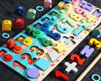Enfants Eduactional Toys multifonction Logarithmic Board Montessori Educational Wooden Toys for Kids Wooden Math Toys 210607