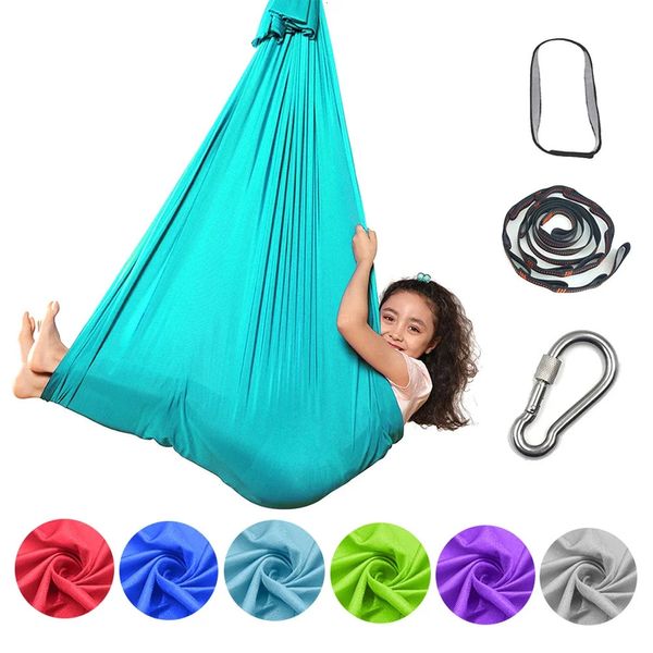 Camino elástico de la cama elástica Swing al aire libre Hamaca ajustable Harmolía de yoga de yoga con tiras de extensión Carabinadores 240318