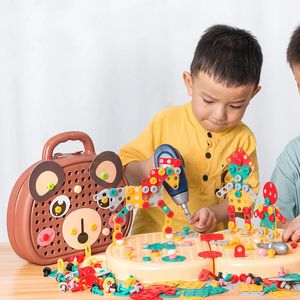 Kinderen Elektrische Boor Toolbox Driller Games Tool Speelgoed voor Jongens 4 6 Jaar Oud Montessori Schroef Puzzel Kid Fantasiespel Speelgoed Gift 240301